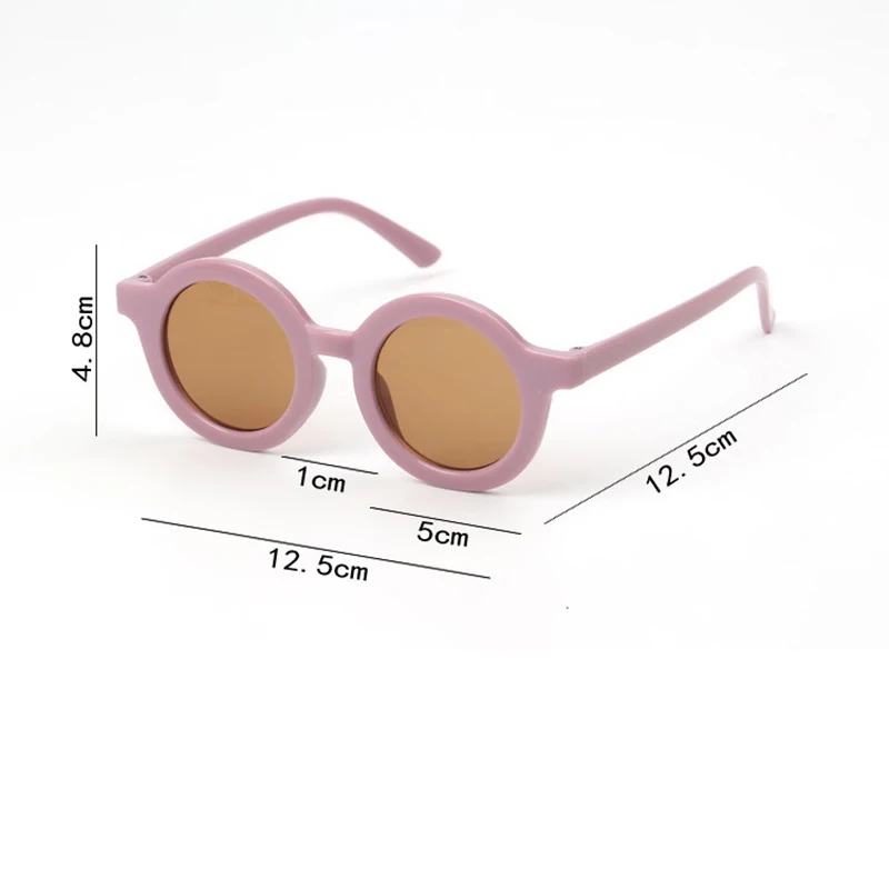 

Children's Infant's Retro Solid Color Cute Outdoor Beach Protection For Kids Sunglasses Baby Shades UV Goggles Kids Round Frame