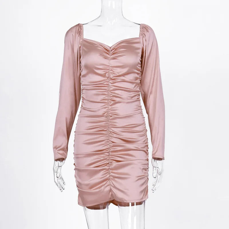 

Colysmo Autumn Winter Bandage Dress Women Off Shoulder Long Sleeve Party Dress Elastic Strapless Slim Bodycon Sexy Dresses