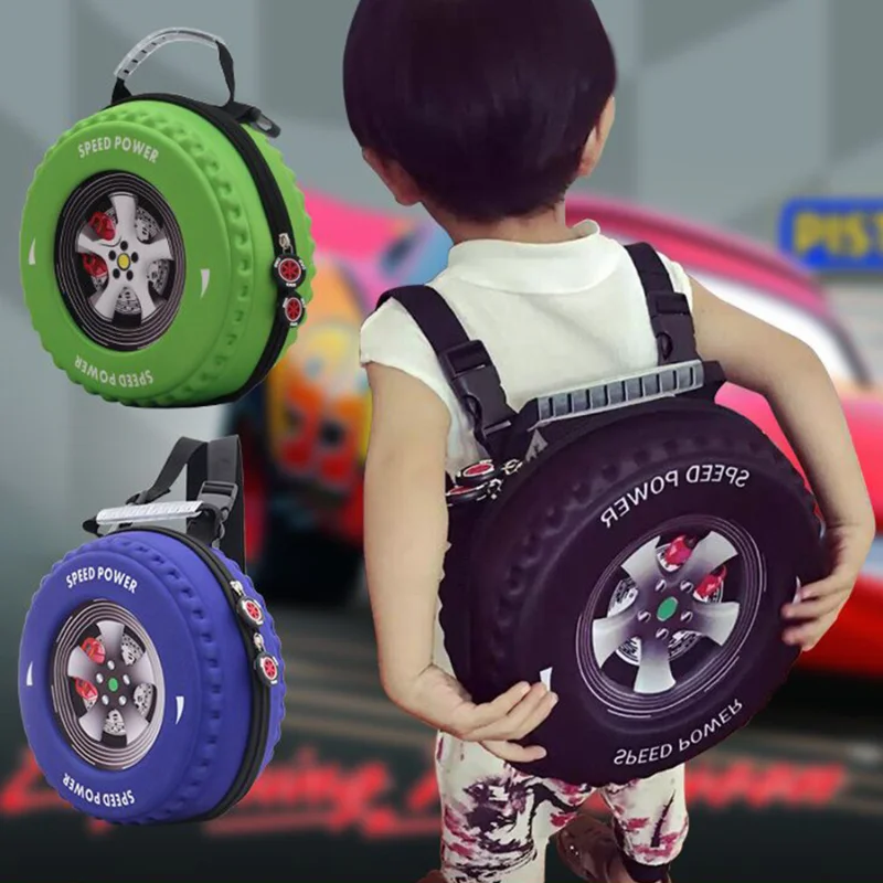 3D Car Tire Children Schoolbag Lovely Kids Small Backpack EVA Wheel Kindergarten Bag Age 3-5 Boy Girl Toddler Kawaii School Bag