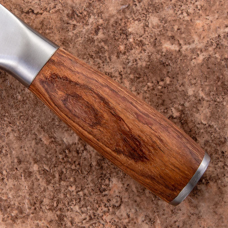 

4Cr13 Chef Knife 7 inch Chinese Kitchen Knives Meat Fish Vege Slicer Knife Super Sharp Rosewood Cleaver With knife Sharpener