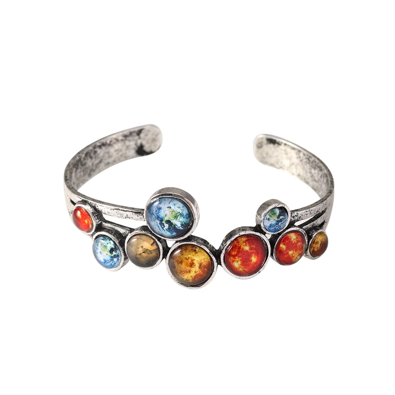 6cm Bracelet Сплав стеклянные бусины планета кристалл длинный медный свитер цепь кулон ожерелье серьги браслет Элегантные Ювелирные наборы для женщин Подарки - Окраска металла: 6cm Bracelet