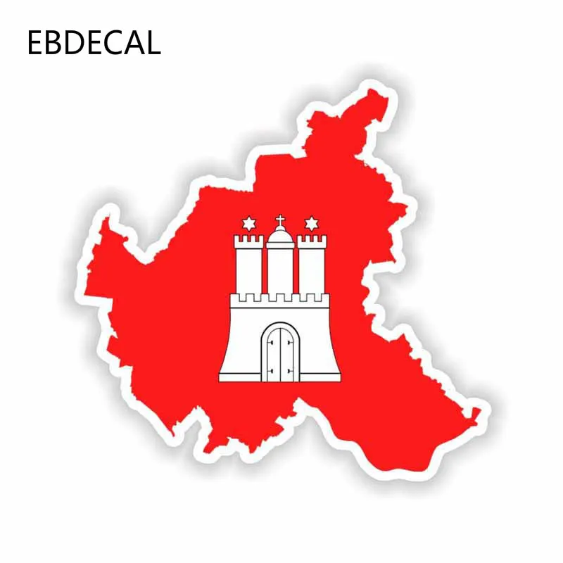 Ebdeckle Гамбург карта флаг тела для Авто/бампер/окно/наклейка на стену стикеры