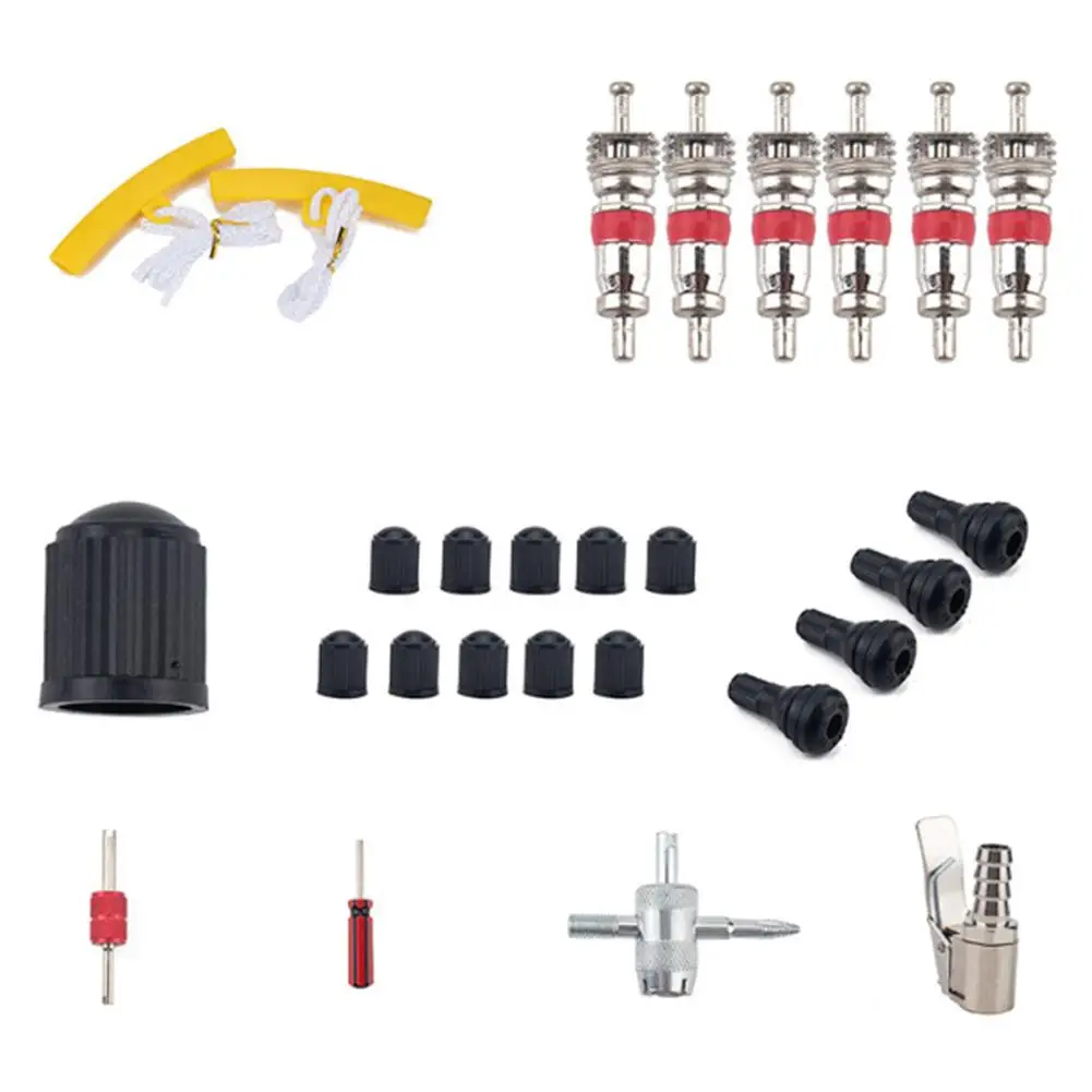 

31PCS Car Tire Repair Kit With double-head removal tool handle removal tool for Truck Motorcycle ATV service Accessories tool