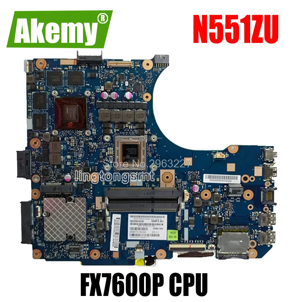 

Отправка платы + N551ZU материнская плата REV2.0 4G память FX7600P ЦП для For For For For Asus N551Z N551ZU материнская плата N551ZU тест 100% ОК