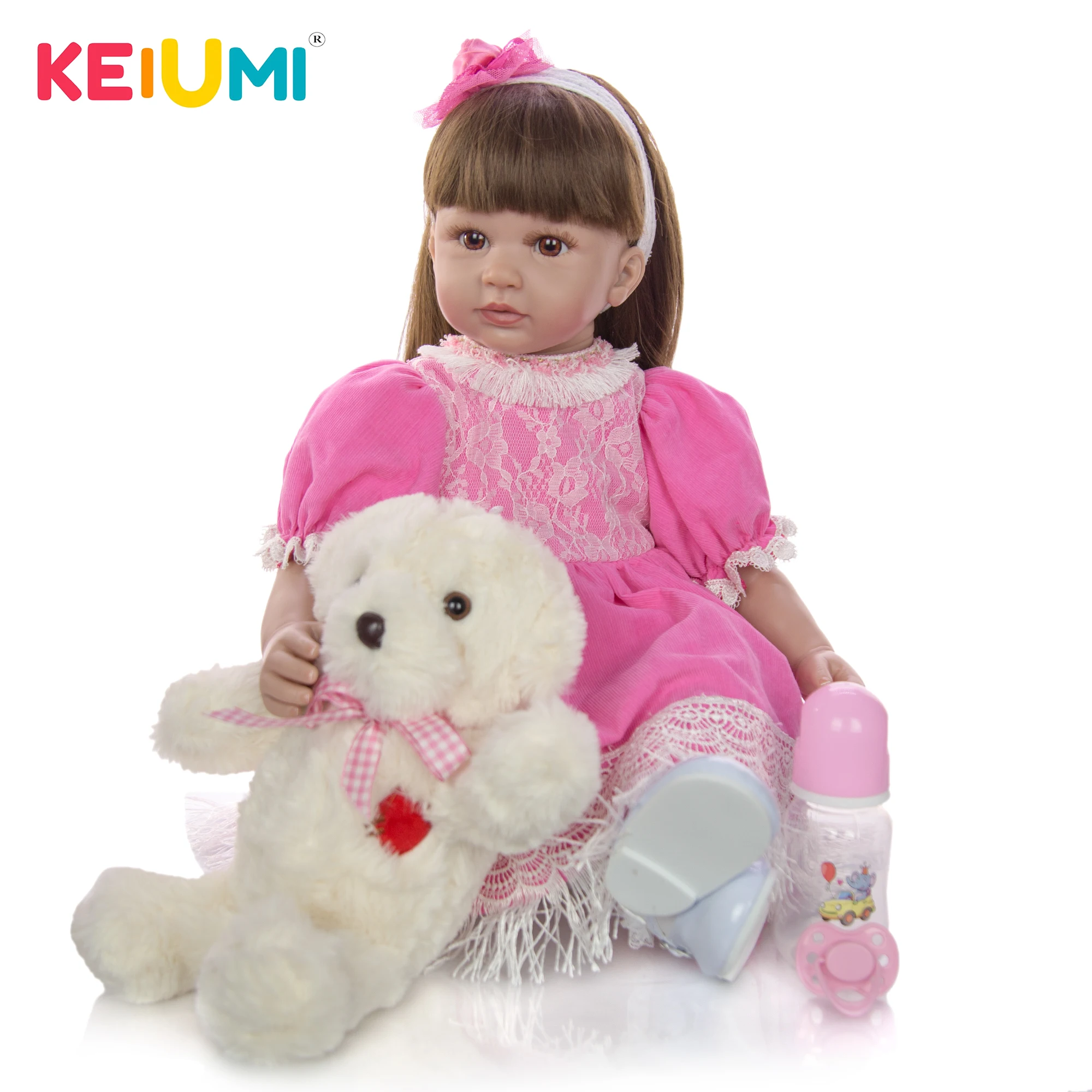 KEIUMI силиконовые детские куклы 60 см Reborn Baby виниловые реалистичные 24 дюймовые
