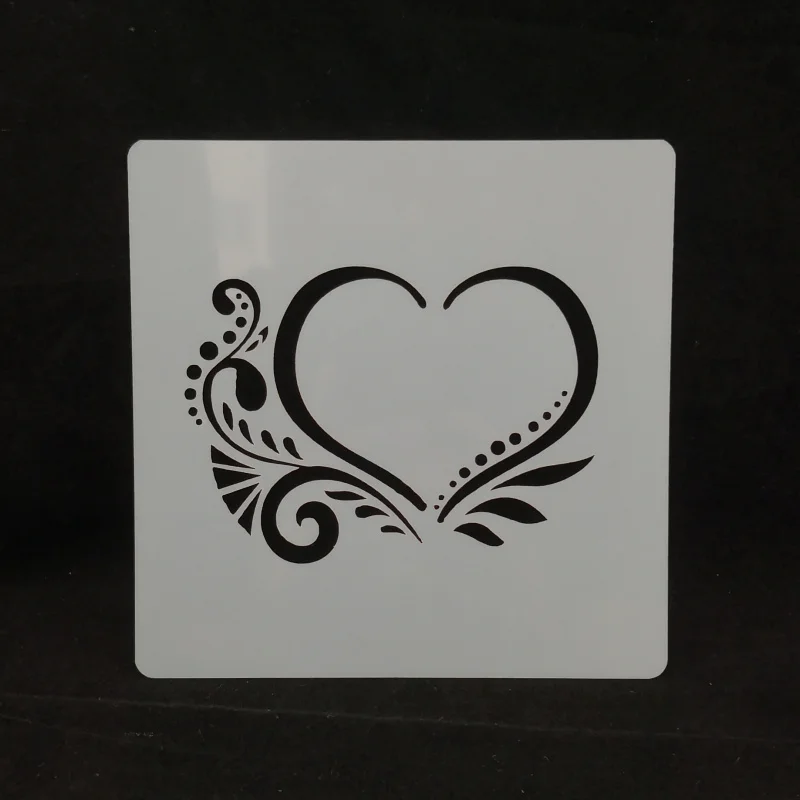 

13*13 Heart Layering Stencils graffiti hand copied board hollowed out photo album graphic spray painting tool