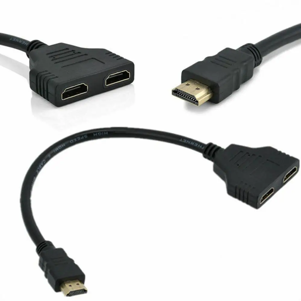 HDMI-совместимый разветвитель 1080P переходник-переходник штырь-гнездо для HDTV 1 вход 2