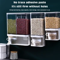 11 53l wallmounted divided rice cereal dispenser kitchen dry food rice bean container transparent sealed storage box organizer