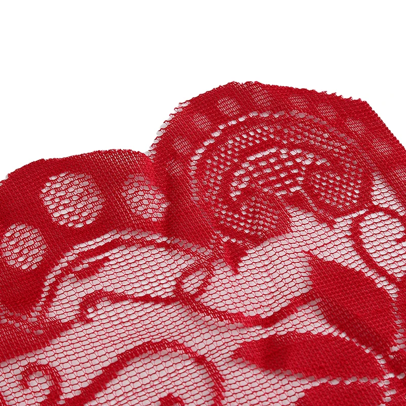 Красная кружевная скатерть на Рождество праздник снежинка лось Большая Скатерть