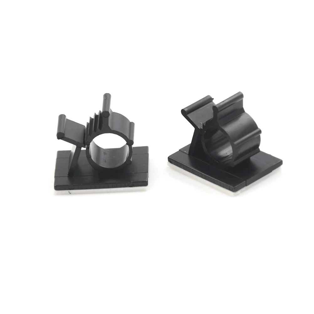

10 Pcs 2.5*2*2.2cm Black Adhesive Backed Nylon Wire Adjustable Cable Clips Clamps