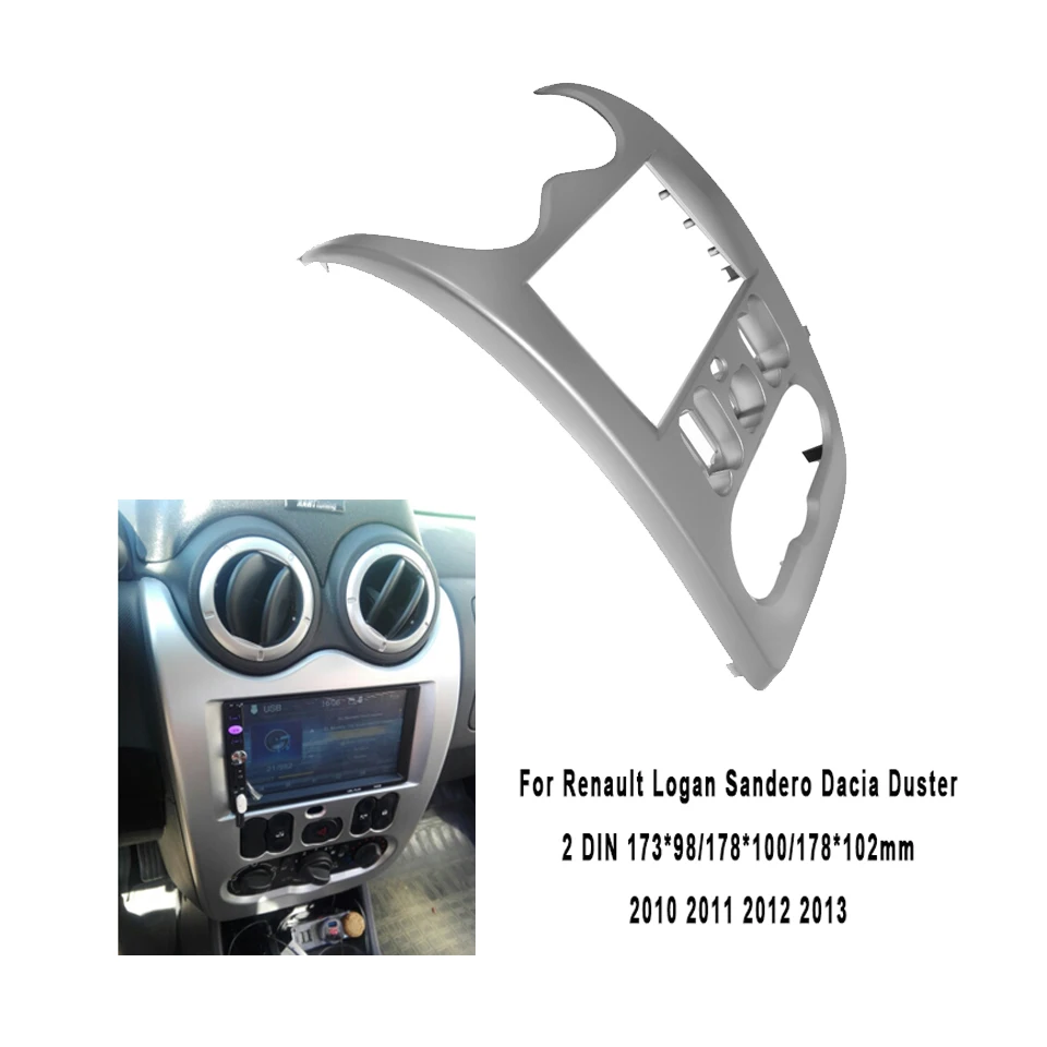Двойной 2 Din автомагнитола DVD стерео рама Панель Крепление фасции для Renault Logan Sandero Dacia Duster In-dash Установка отделка комплект