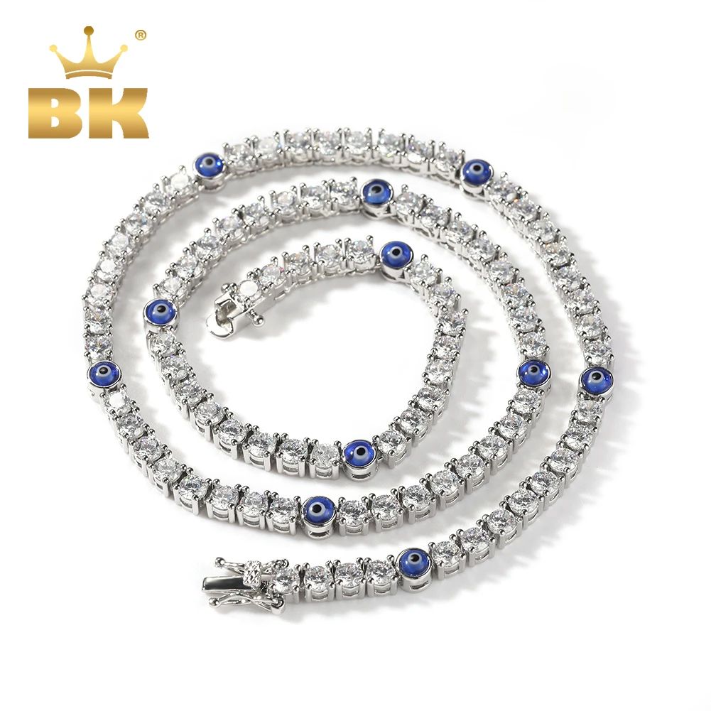 Теннисный Браслет BLING KING 4 мм турецкий синий красный глаз браслет AAA CZ Роскошные