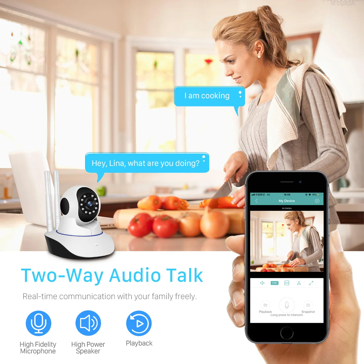 Besder 720P 1080P H.265 домашняя ip-камера безопасности двойная антенна WiFi камера Аудио запись 360 градусов детский монитор HD мини ip-камера