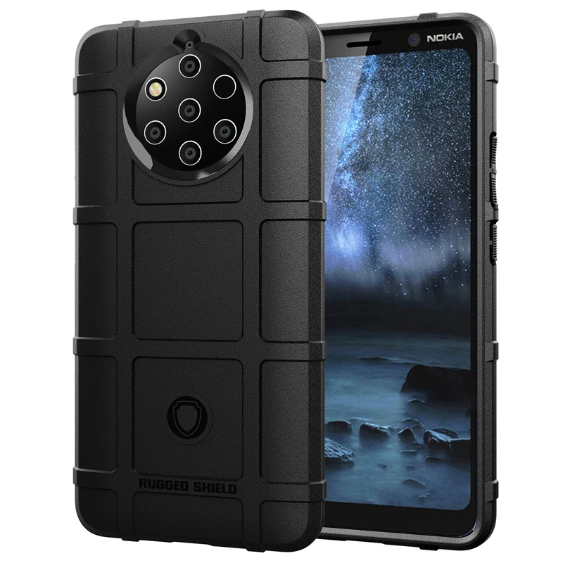 Anti-Slip Grid Armor Rugged Shield Phone Case for Nokia 9 pureview Soft Silicone Shockproof Cover | Mobile Cases & Covers