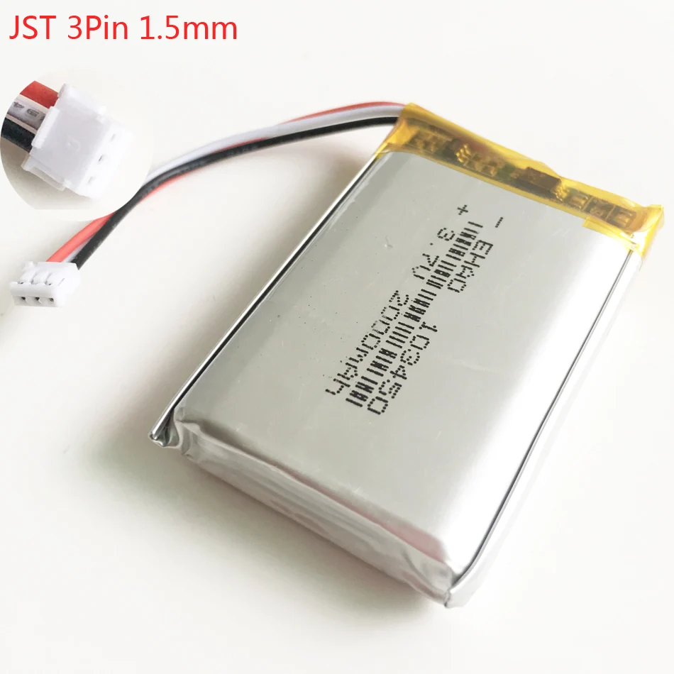 103450 3 7 V 2000mAh аккумуляторная батарея с JST 1 5 мм контактный разъем lipo полимерный