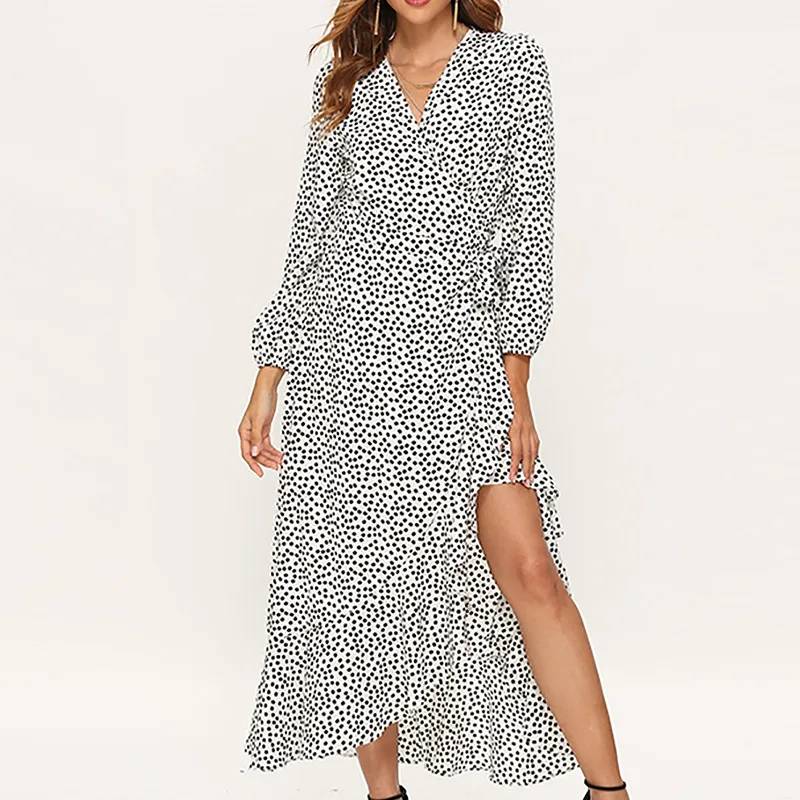 Осеннее Модное Длинное платье для женщин модель 2019 года с принтом в стиле ампир