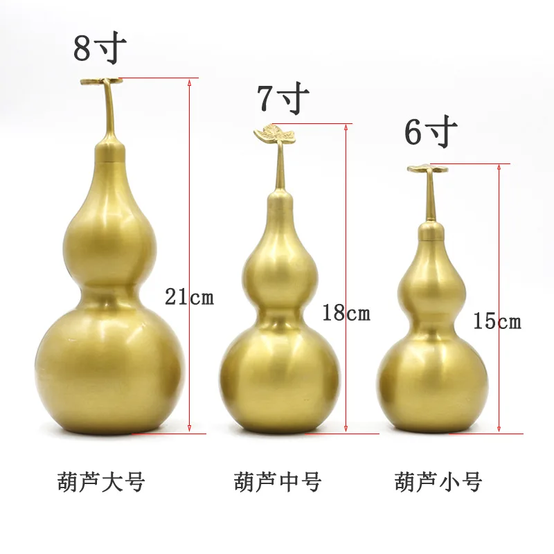 

Brass metal gourd brass ornamentsFeng shui hyacinth large medium and small gourd office pendant good luck copper gourd ornaments