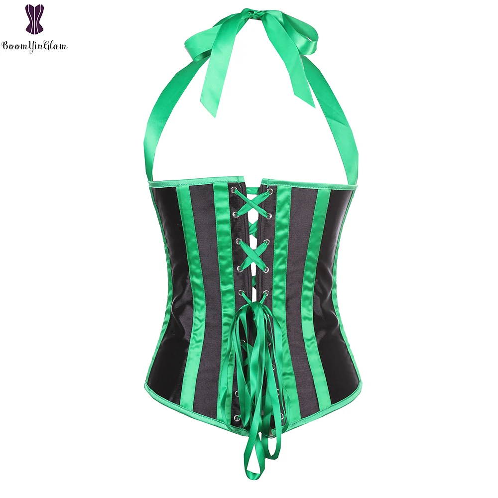 Сатиновые полосатые Корсеты размера плюс корсет для талии Корректирующее белье