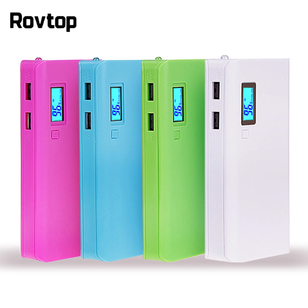 Rovtop горячая Распродажа 5 в двойной USB 5x18650 Блок питания аккумулятор мобильный