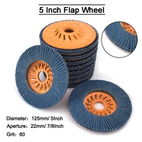 125mm 5 flap discs grinding polishing wheels blades 60 grit angle grinder abrasive tool for metal wood 246810pcs