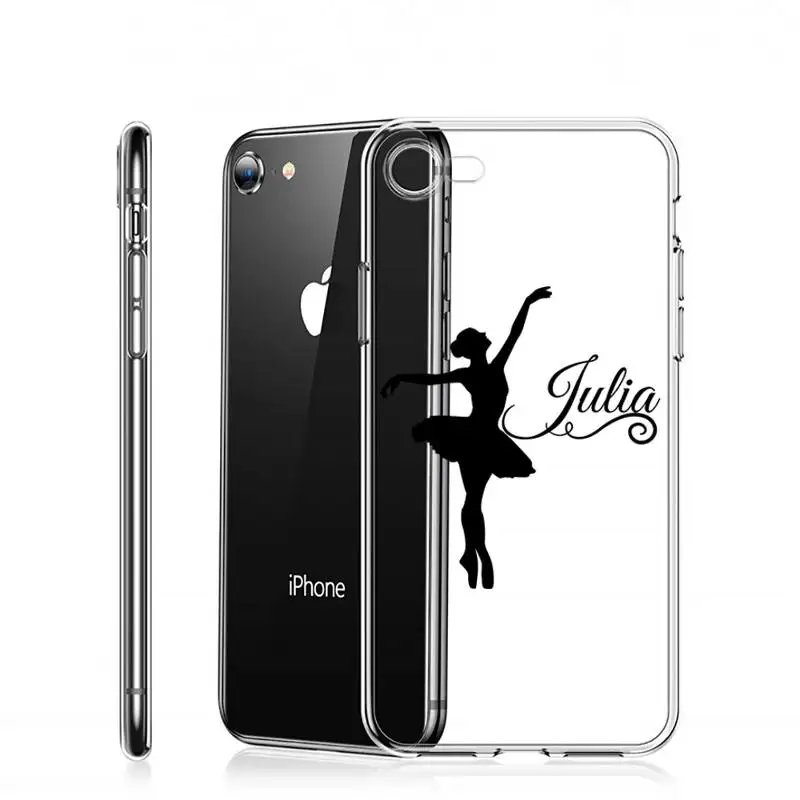 

Ballet girl simple pattern Phone Case Transparent for iPhone 6 7 8 11 12 s mini pro X XS XR MAX Plus