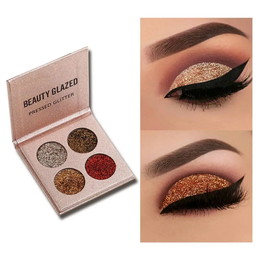 Beauty Glazed 4 цвета блестящие матовые тени для век палитра макияж блестящий пигмент