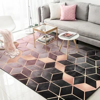 black rose gold living room carpet nordic home decoration modern bedroom rugs anti slip gradient geometric lounge mats 160x230