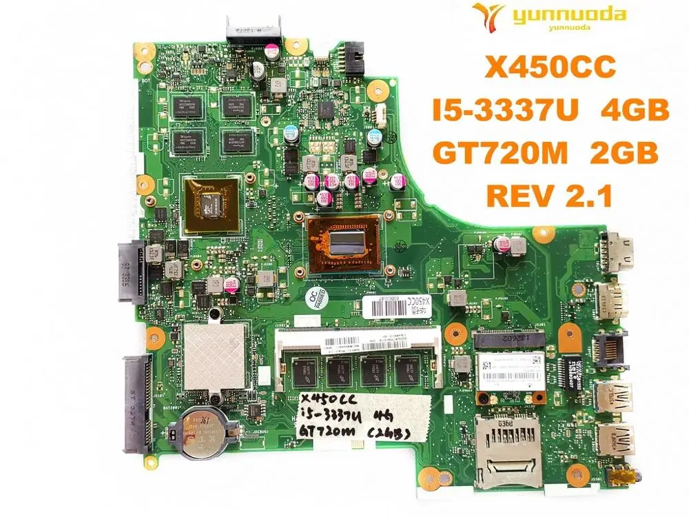 Оригинал для ноутбука ASUS X450CC материнская плата I5 3337U 4 Гб GT720M 2 REV 1 протестирована