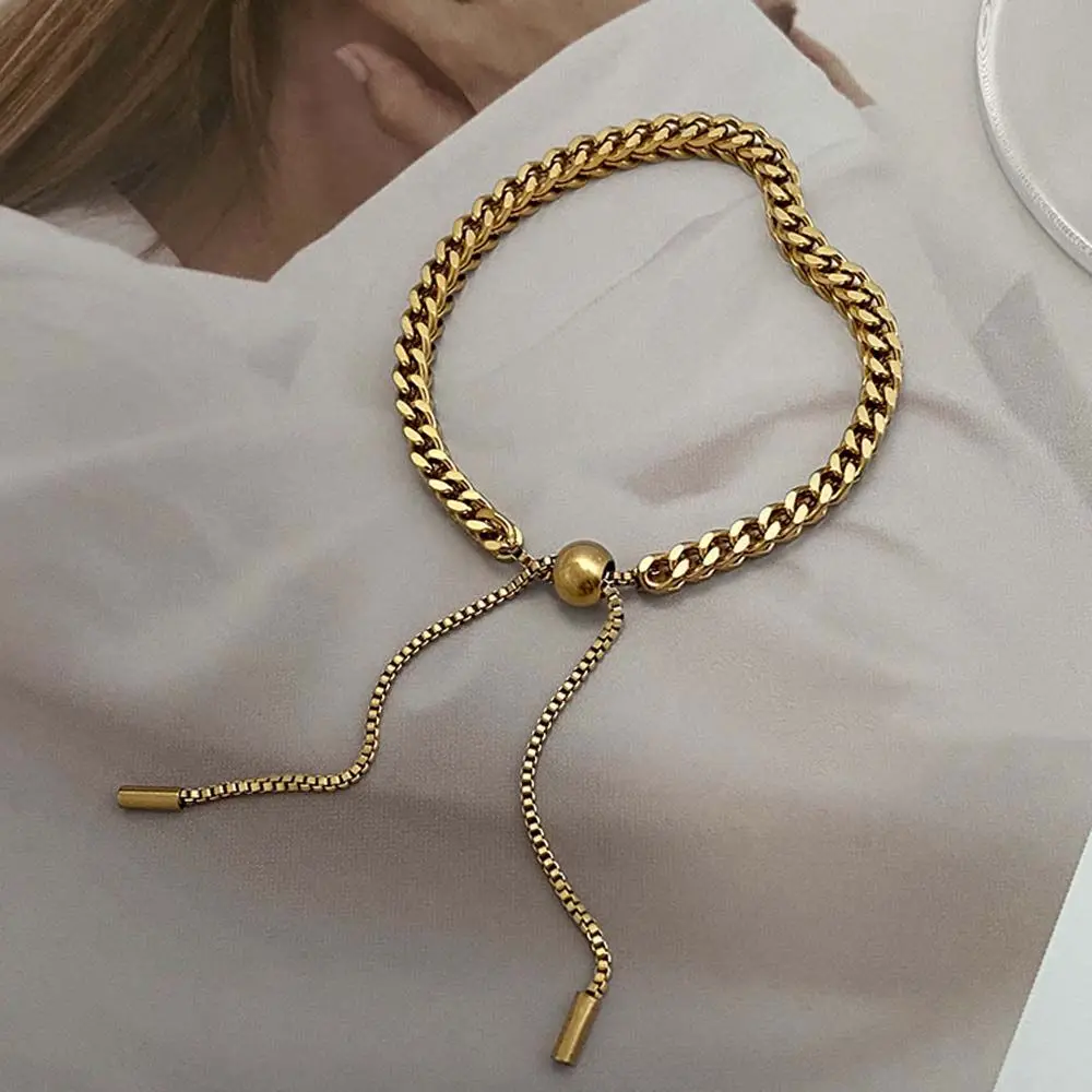 

Color Minimalism Metal Chains Titanium Steel Tassel Charm Women Bracelet Bangle Golden Wheat Bracelet Fashion Jewelry