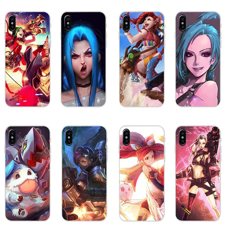 Мягкие силиконовые чехлы League of Legends Jinx для мобильных телефонов из ТПУ Iphone 4 4s 5 5S 5C SE