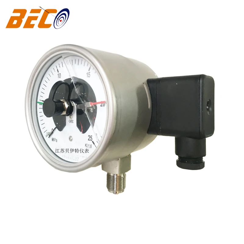100mm de Aço Beco Inoxidável Cheio Contato Elétrico Medidor Pressão Óleo Sísmica Resistência