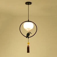 new chinese lotus chandelier living room dining room light porch tea room staircase restaurant bird pendant lamp