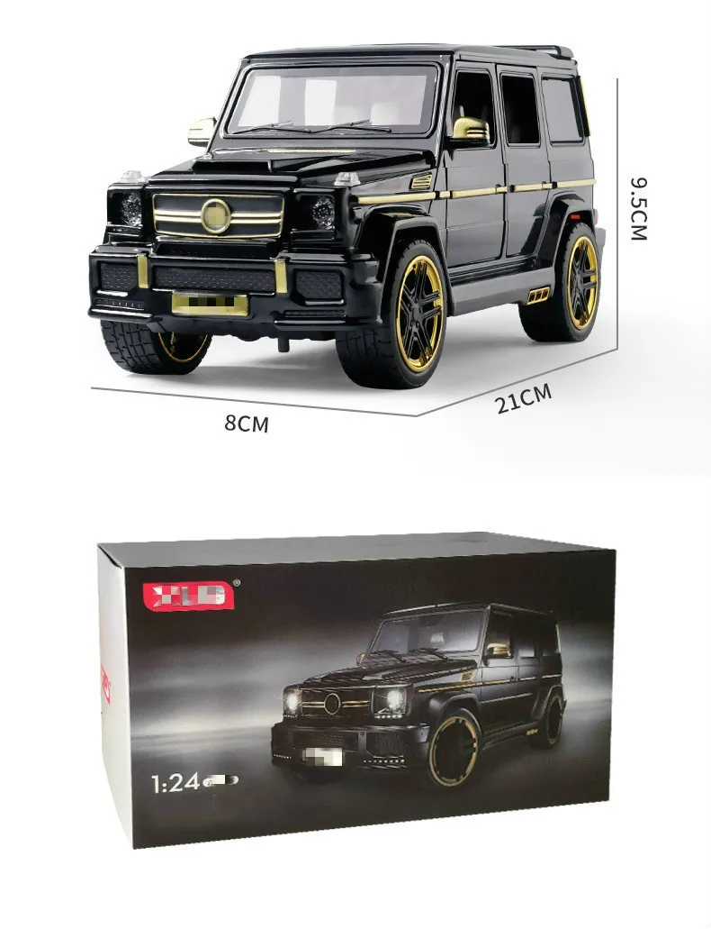 1:24 литая под давлением игрушечная модель автомобиля металлические колеса автомобиля Brabus G65 высокое моделирование звуковой светильник вытяжной автомобиль коллекция детские игрушки подарок
