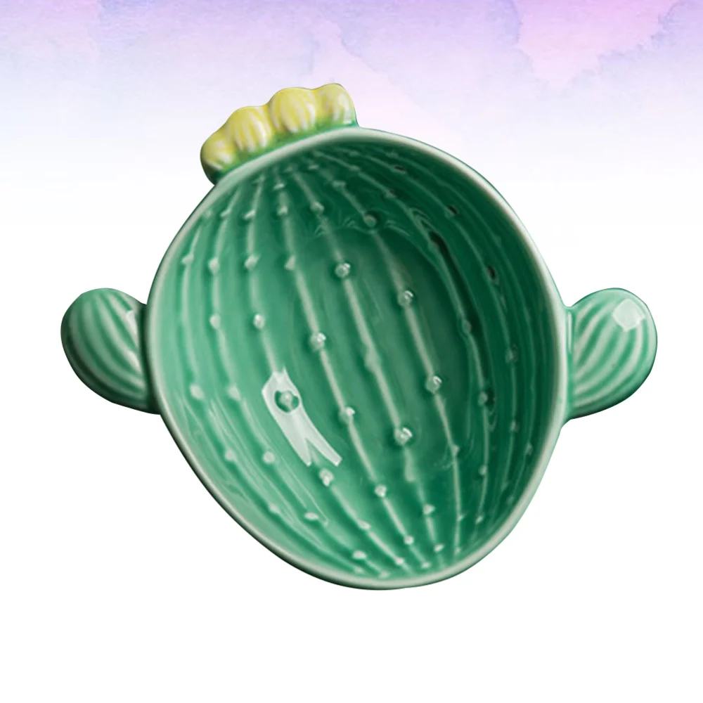 

1pc Household Ceramic Bowl Creative and Beautiful Shape Design for Home Restaurant and Hotel (Green)
