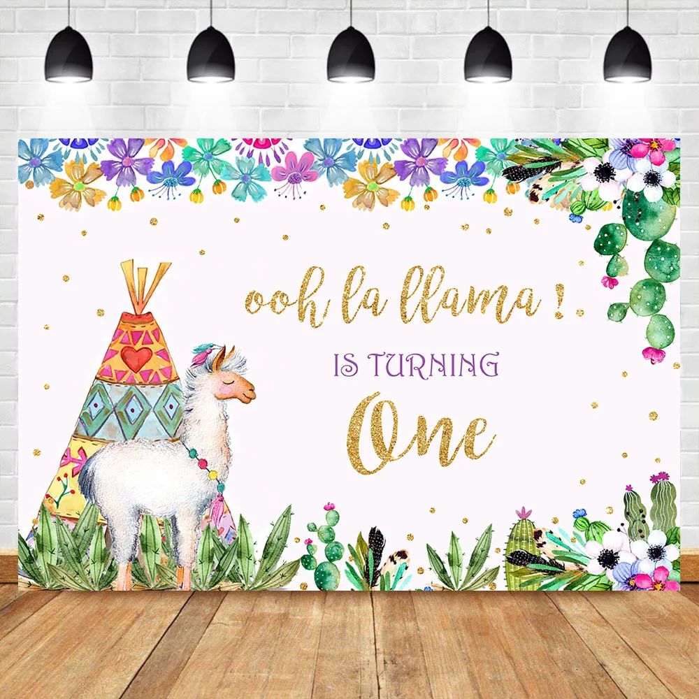 Ooh La Llama фон для первого дня рождения целый Fun Fiesta вечерние фоны фотосъемки