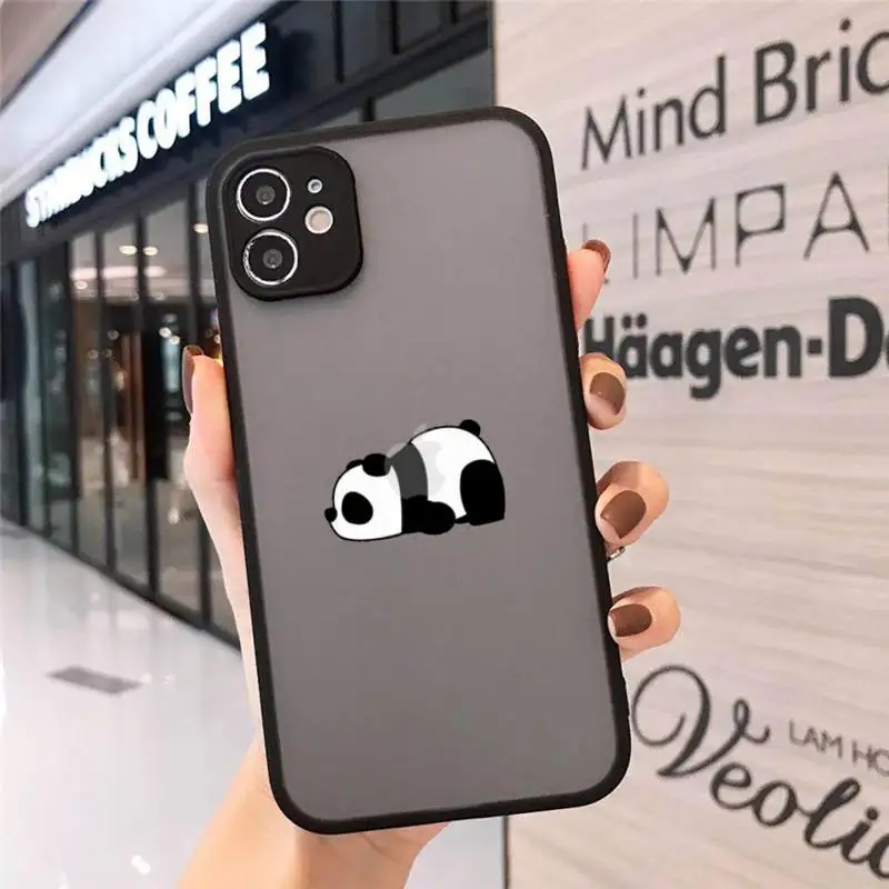 

panda cute cartoon animal Phone Cases matte transparent For iphone 7 8 11 12 plus mini x xs xr pro max cover