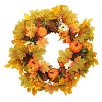 halloween autumn wreath pumpkin berry with lightdoor hanging harvest festival thanksgiving wall decor home decoration vine ring