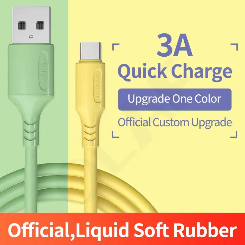 OLAF 3A 2 м Жидкий USB Type C кабель быстрая зарядка мобильный телефон зарядное