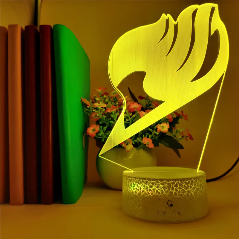

Anime 3D LED Night Light Fairy Tail Logo Children Toys Birthday Gifts Family Party Decoration Smart Phone Control Table Lamp