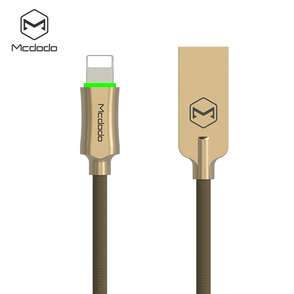 Gold 10 шт./лот Mcdodo Автоматическое отключение для iPhone USB кабель 2.4A кабель передачи данных для быстрой зарядки для iPhone iPad iPod USB кабель светодиодный iOS шнур - Цвет: Gold