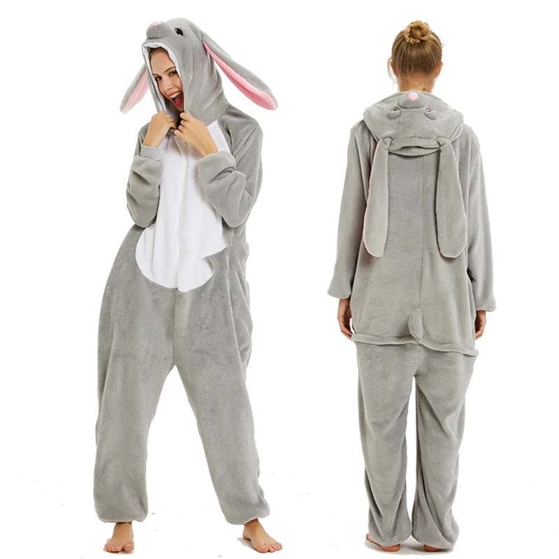 Kigurumi Кролик взрослых Единорог пижамы животных для женщин мужчин Onesie анимэ