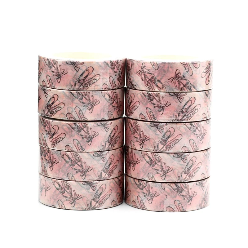 

NEW 10pcs/Lot Decorative Pink Bow-knot Ballet Shoes Washi Tapes Japanese Masking Tape Cute Stationery Bullet Journal Supply