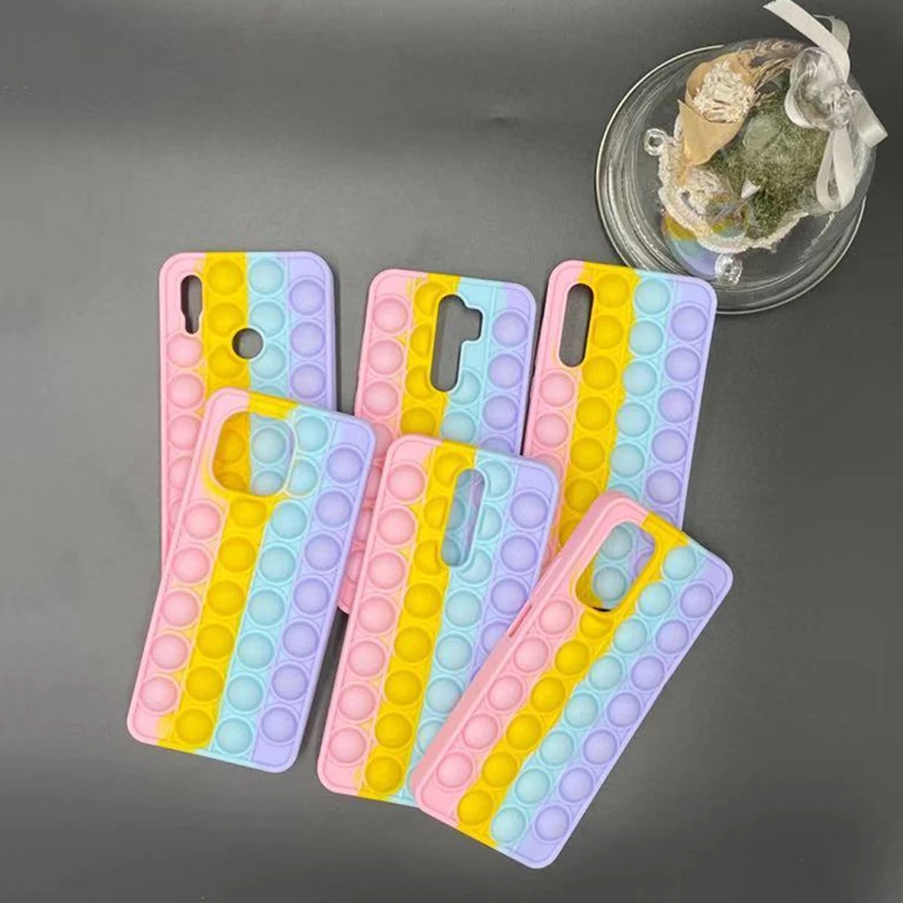 redmi note 8 push pop bubble toy soft case for xiaomi poco m3 f3 redmi note 9 9t k40 mi 11 sensory stress reliver toy phone capa free global shipping