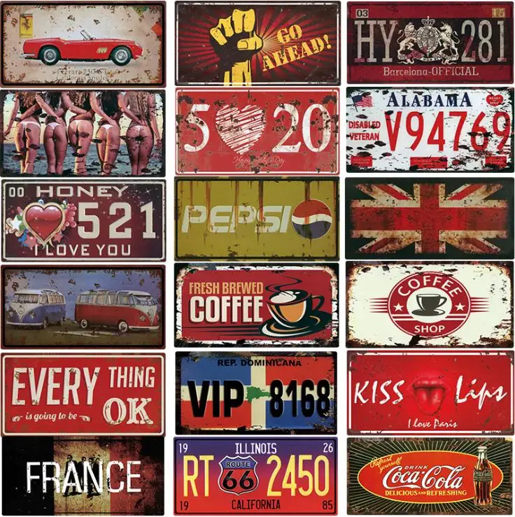 15*30 автомобильный номерной знак США винтажные металлические жестяные знаки