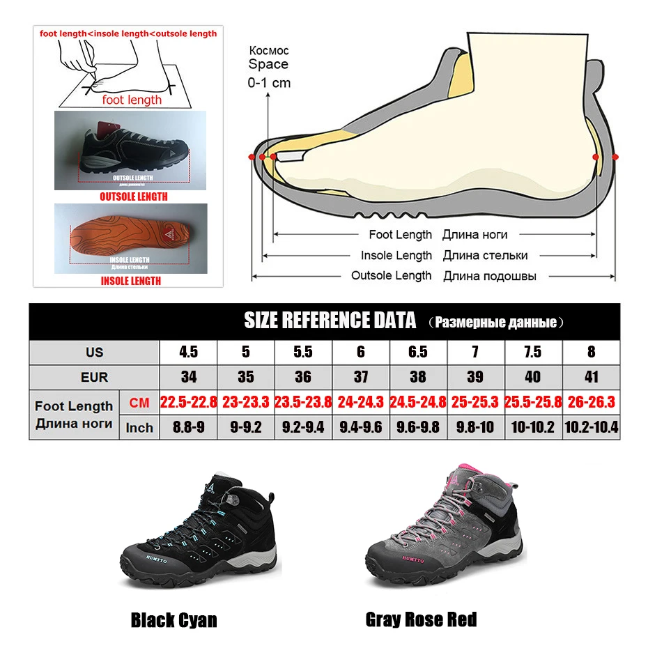 Зимние водонепроницаемые походные ботинки HUMTTO для женщин 2021 фирменные