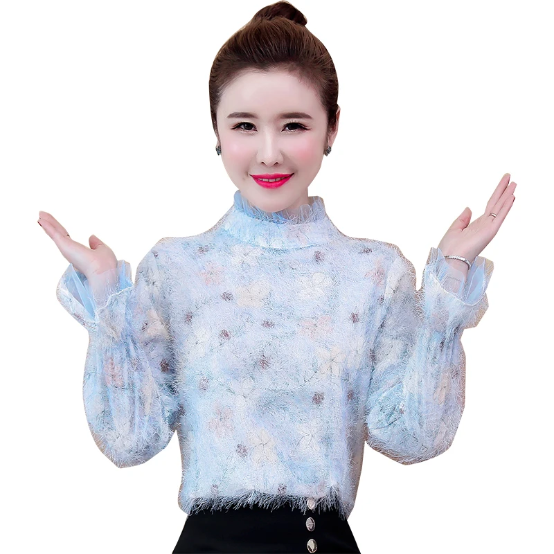 Половина Рубашка с рукавами весна 2019 осень прохладный блузки v-образным вырезом