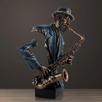 57cm modern creative music saxophone bust statue abstract figure musician figurine resin artcraft home decoration r1438