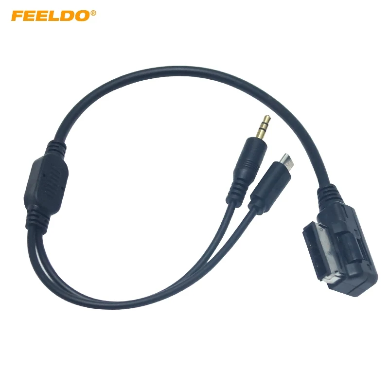 Автомобильный аудиокабель FEELDO AMI/MDI с разъемом 3 5 мм кабель AUX Micro USB для Mercedes Benz
