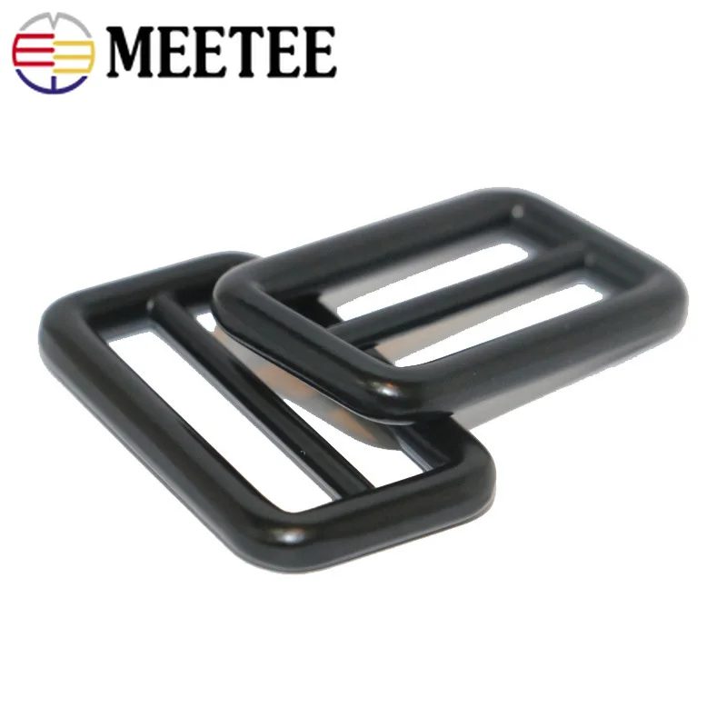 

10pcs Meetee 25/32/38mm Metal Belt Buckle Webbing Tri-Glide Slider Adjust Ring Hook Clasp DIY Bag Leather Crafts Accessories