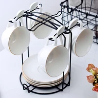 innovative multiple hooks mug holder glass cup rack tea black coffee anti rust coated steel display stand